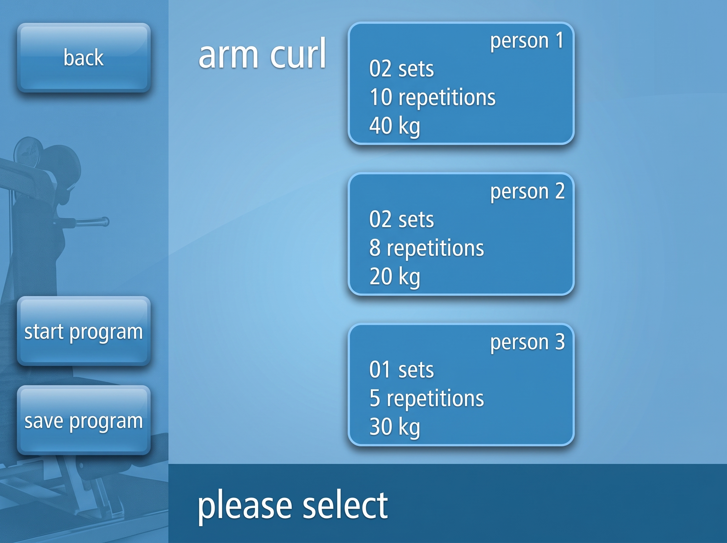 Movement NEXT UI screen 3